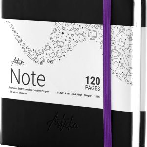 Articka Hardcover Sketchbook – 8x8 Square Sketch Journal, 120 Pages, 180GSM Thick Paper – Hard Cover Sketch Book for Drawing & Journaling – Small Sketch Book with Elastic Closure