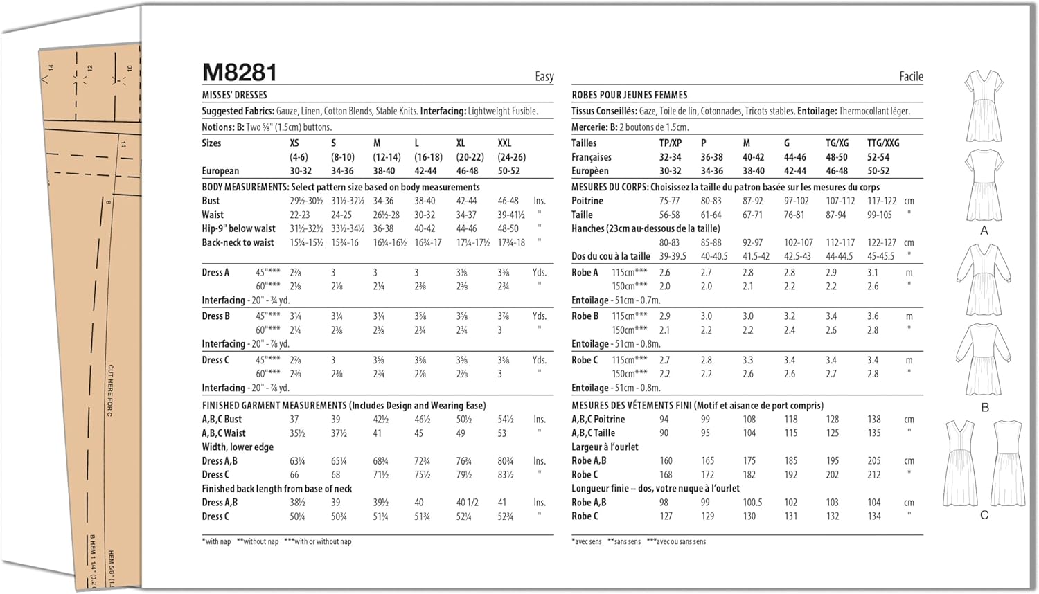 McCall's Easy to Make Misses' Sun Dresses Sewing Pattern Packet, Design Code M8281, Sizes XS-S-M-L-XL-XXL, Multicolor - Image 2