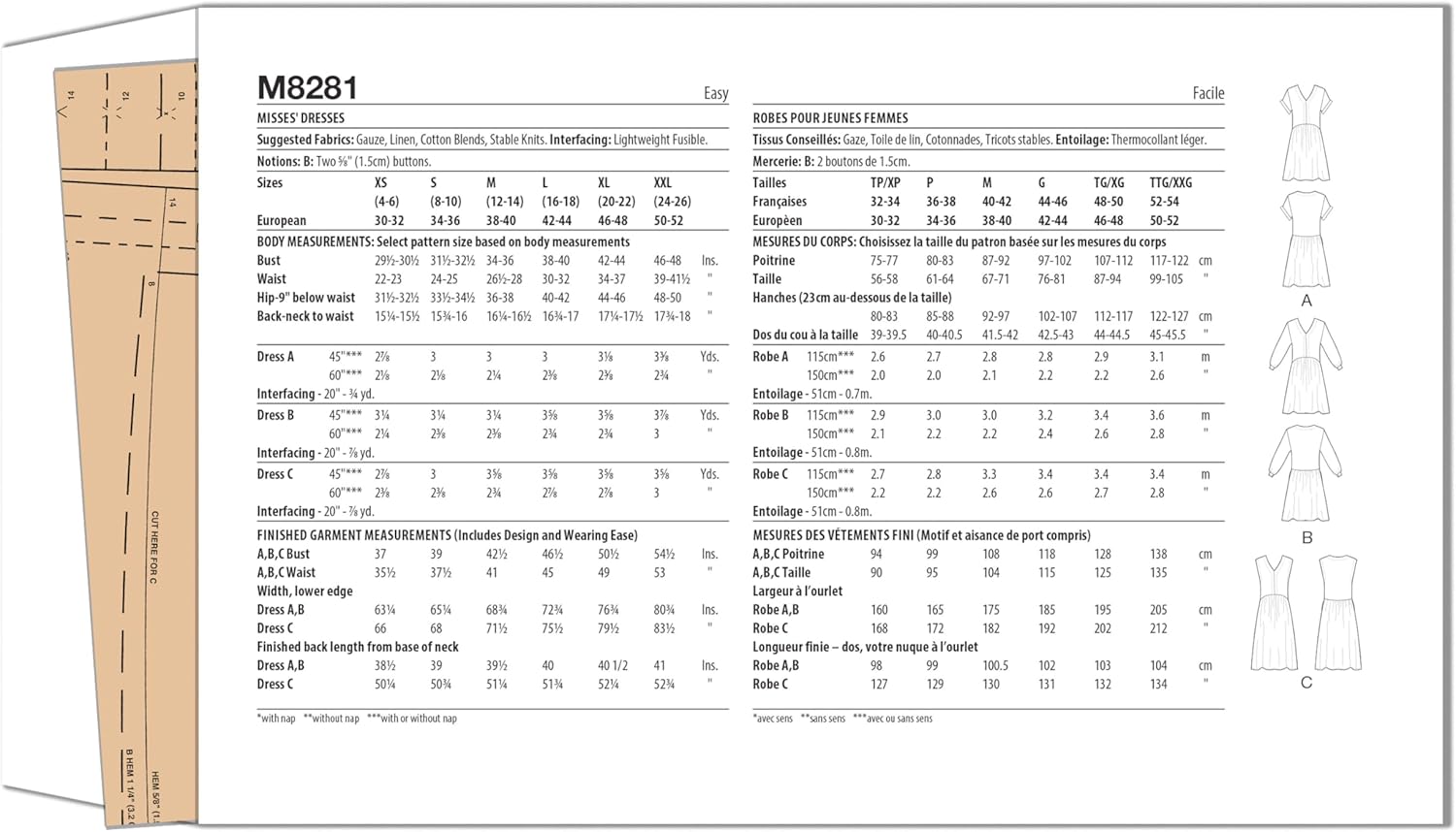 McCall's Easy to Make Misses' Sun Dresses Sewing Pattern Packet, Design Code M8281, Sizes XS-S-M-L-XL-XXL, Multicolor - Image 8