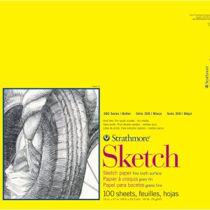 Strathmore 300 Series Sketch Pad, 14x17 inch, 100 Sheets, Top Wire - Artist Sketchbook for Drawing, Illustration, Art Class Students